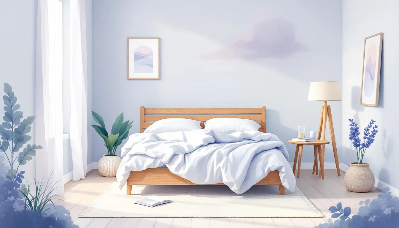 A cozy bedroom setup promoting a consistent bedtime routine.
