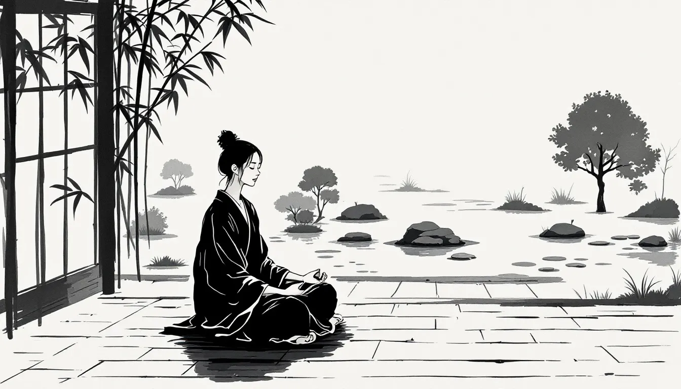 A person engaging in mindfulness practice in daily life.