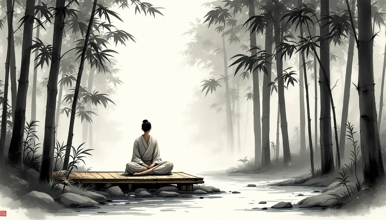 An illustration representing mindfulness meditation.